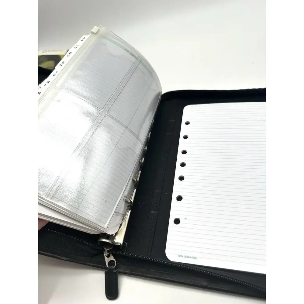 Vintage Lot Of 3 Franklin Covey Daytimer Ring Binder Organizer Black Red